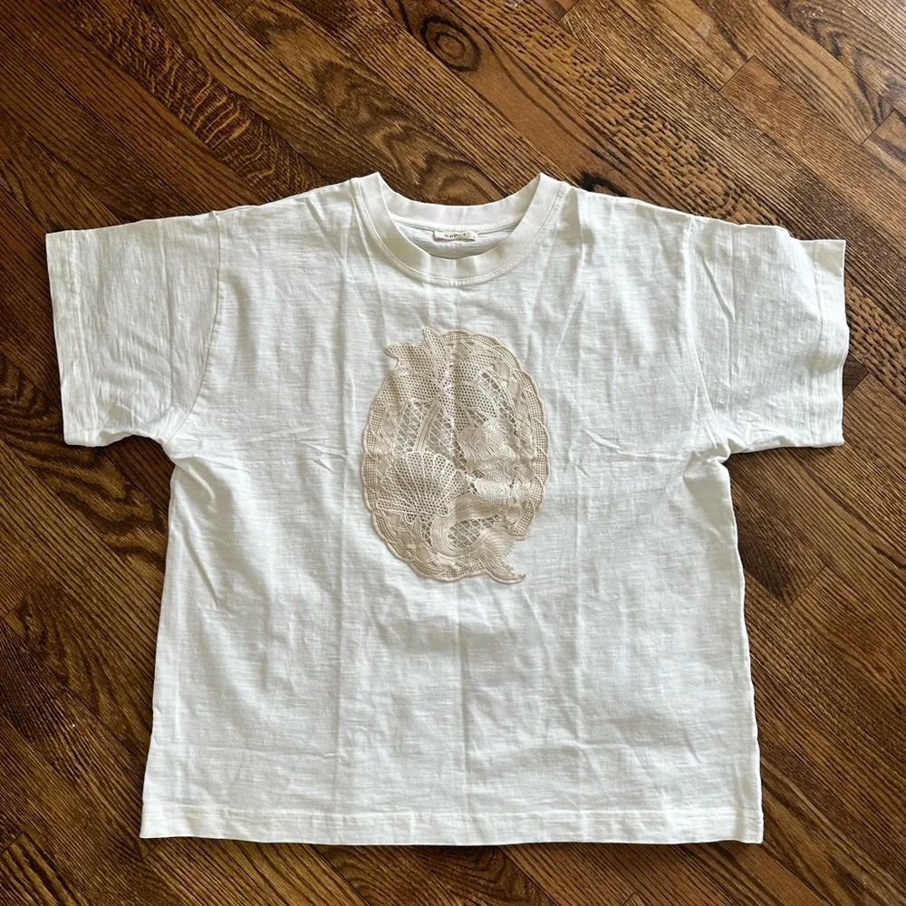 Spell The Mermaid Cove Appliqué Tee in White Sands - Picture 8 of 10